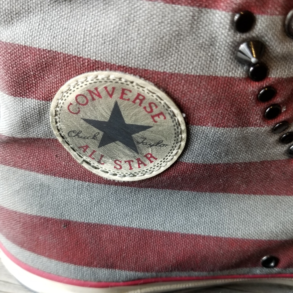 Converse Chuck Taylor All Star Washed Canvas USA Flag Studded Turtledove… - Picture 6 of 12